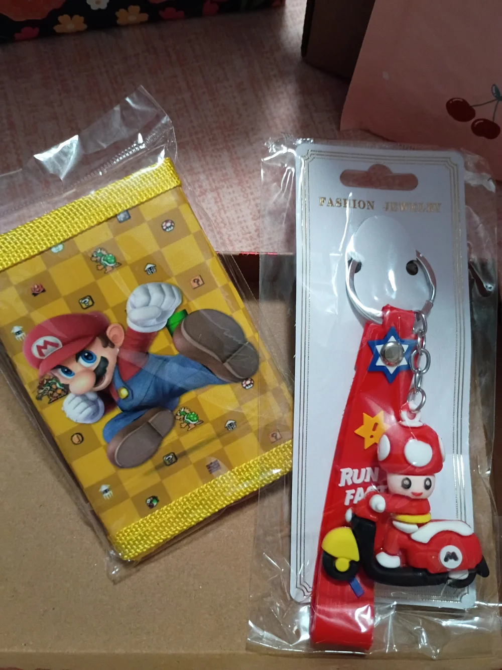Kids Red Super Mario Keychain and Card Holder Set